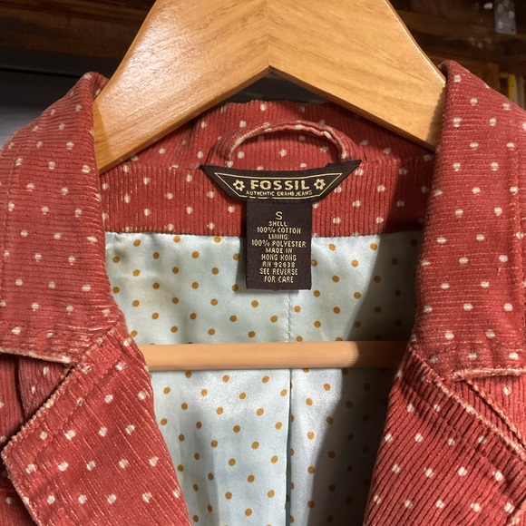 Fossil brand Cora/terracotta corduroy jacket sz S - Picture 3 of 8
